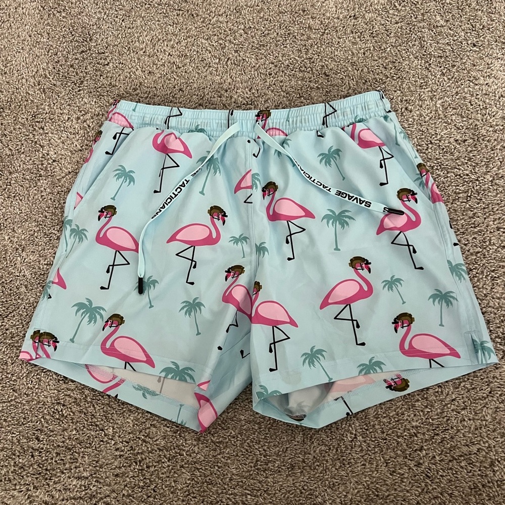 Flamingo Team Six Swim Trunks. Brand new, never worn.